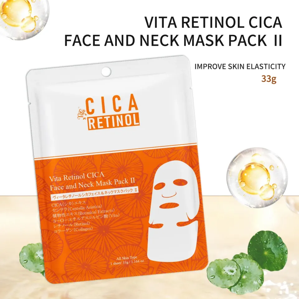 Mitomo CICA CCSA00002-D masque visage cou rétinol 7 pcs