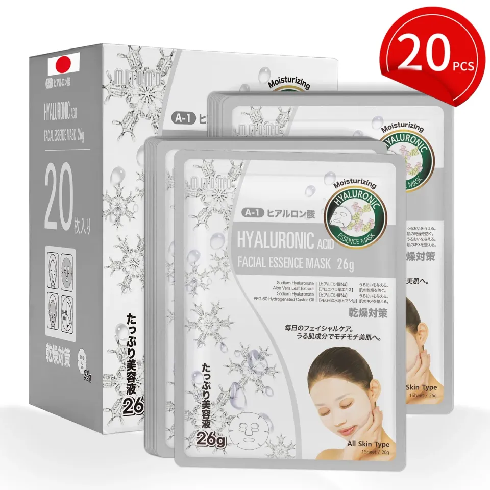 Mitomo Natural 516 Acide Hyaluronique masque 20 pcs hydratant