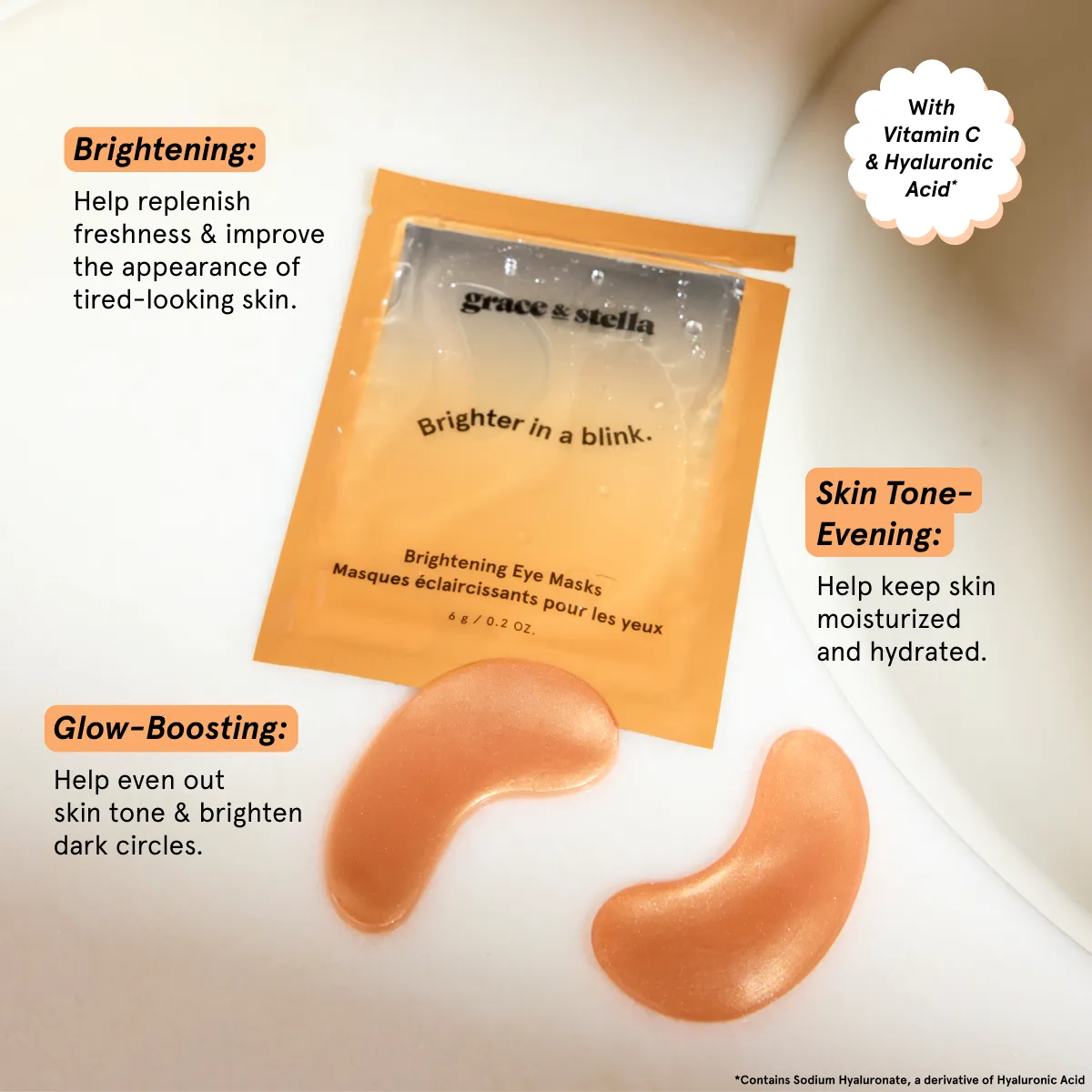 Grace & Stella Brightening patchs yeux orange vitamine C éclat
