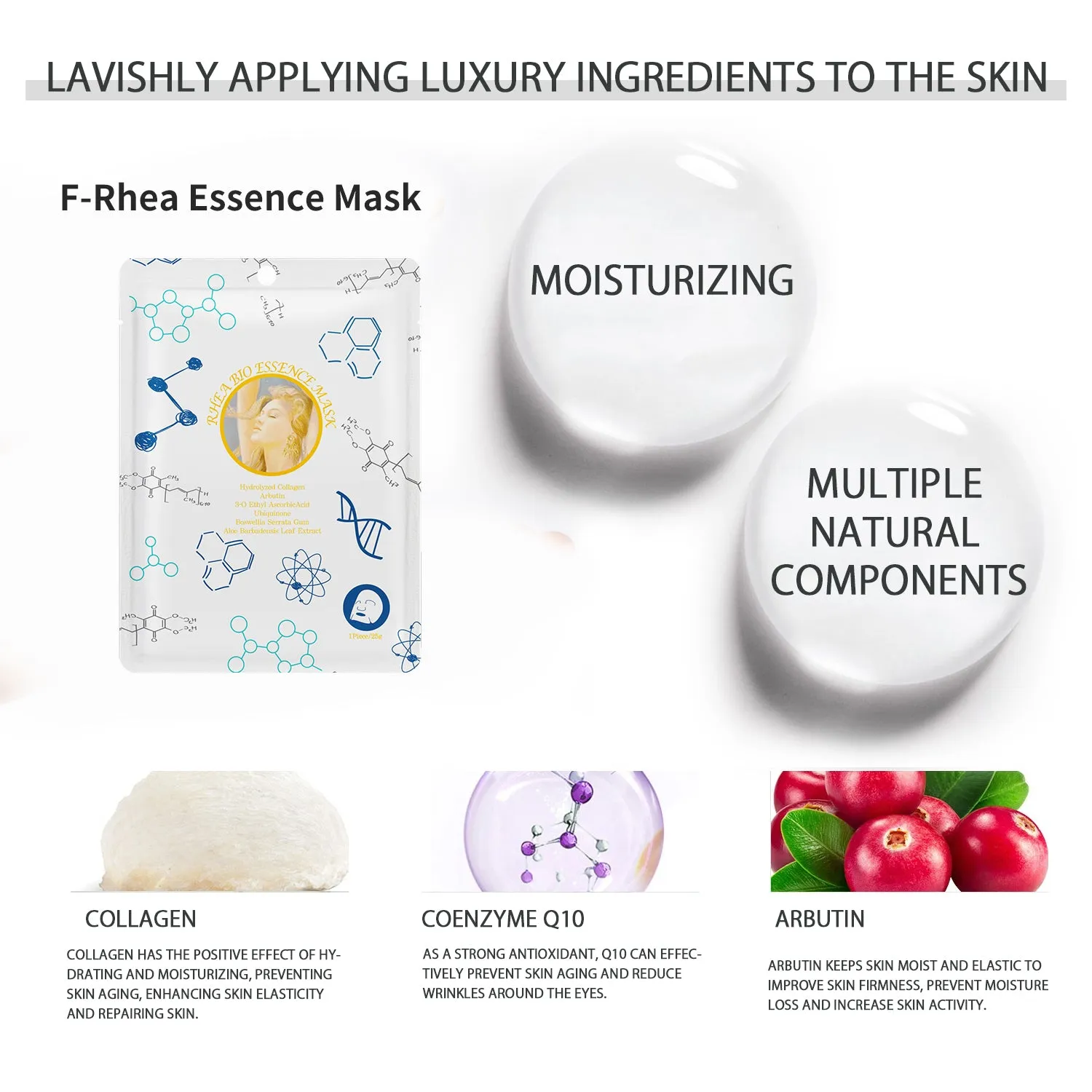 Mitomo Goddess TKMG00303-B-040 masque visage 40 pcs hydratant