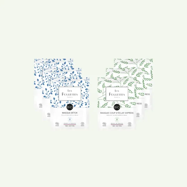 Les Poulettes Détox Éclat pack visage 6 masques rose