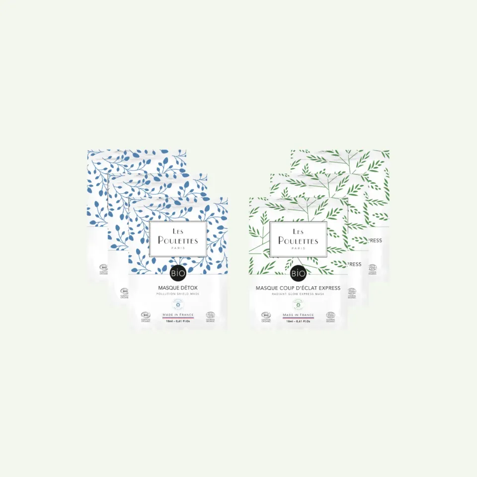 Les Poulettes Détox Éclat pack visage 6 masques rose