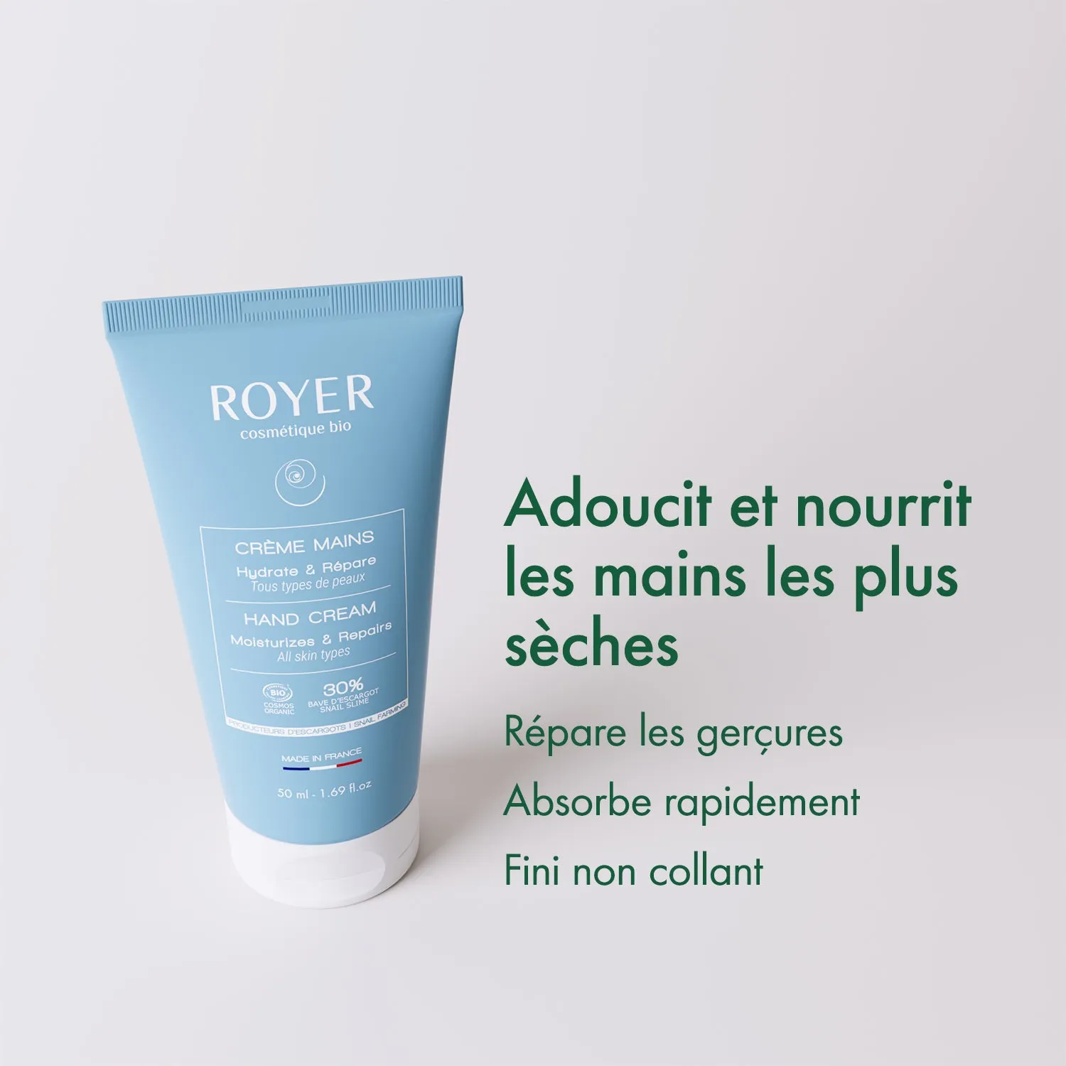 Royer Cosmétique crème mains bave d'escargot anti-âge 30%