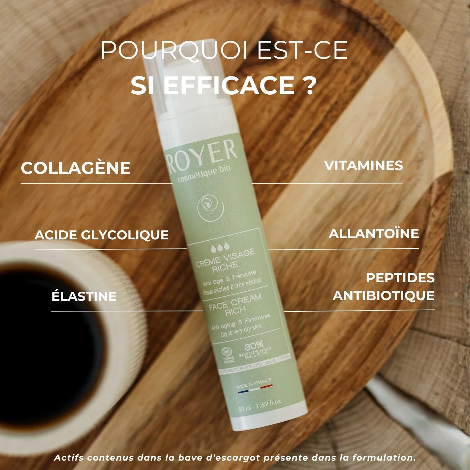 Royer Cosmétique duo riche sérum + crème visage bave d'escargot
