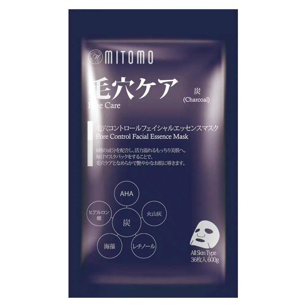 Mitomo MT Charcoal Pore Care masque visage 36 pièces charbon