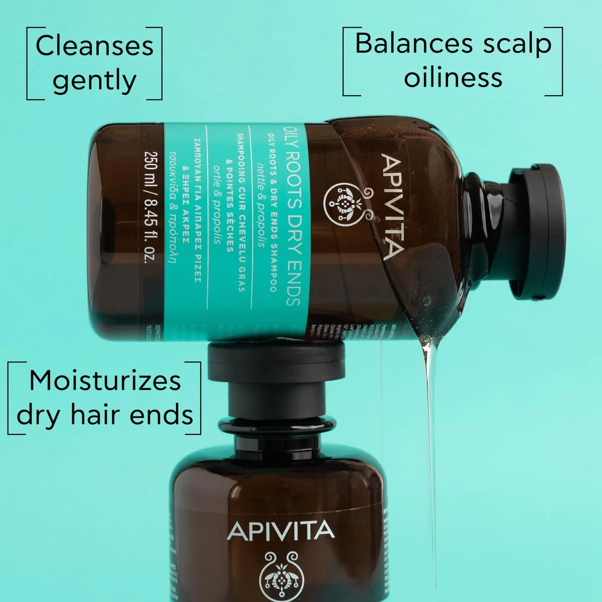 Apivita Cuir Chevelu Gras & Pointes Sèches shampoing 250 ml ortie