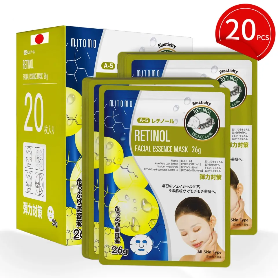 Mitomo Natural MTSS00516-A masque rétinol 20 pièces