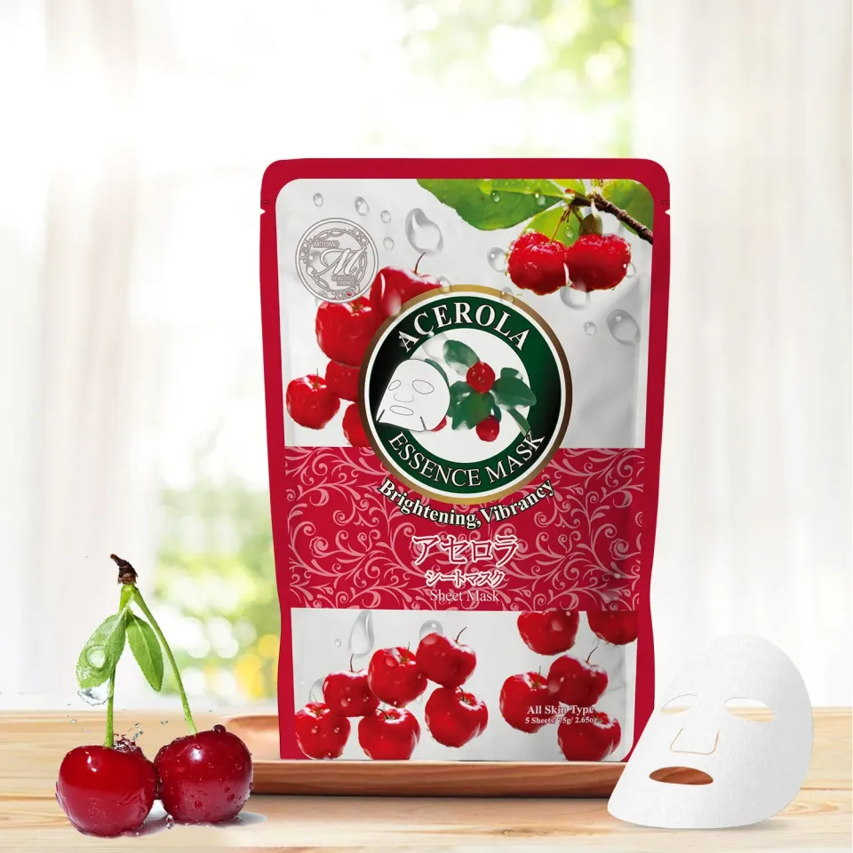 Mitomo Acerola masque visage 5 pièces vitamine C éclat