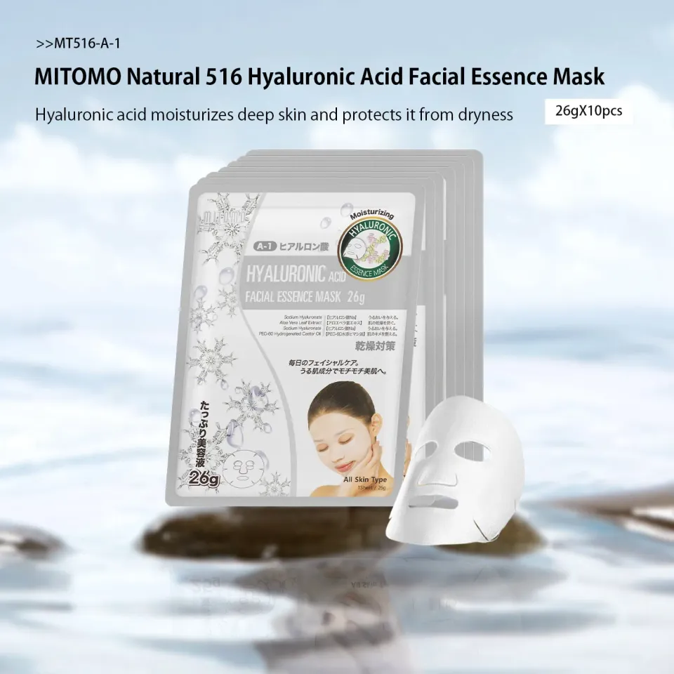 Mitomo Natural 516 Hyaluronic Acid masque visage hydratation