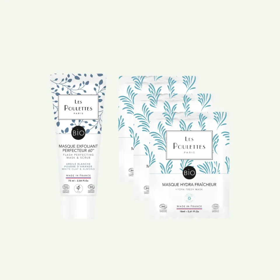 Les Poulettes Baby Skin cure visage 4 masques hydratante