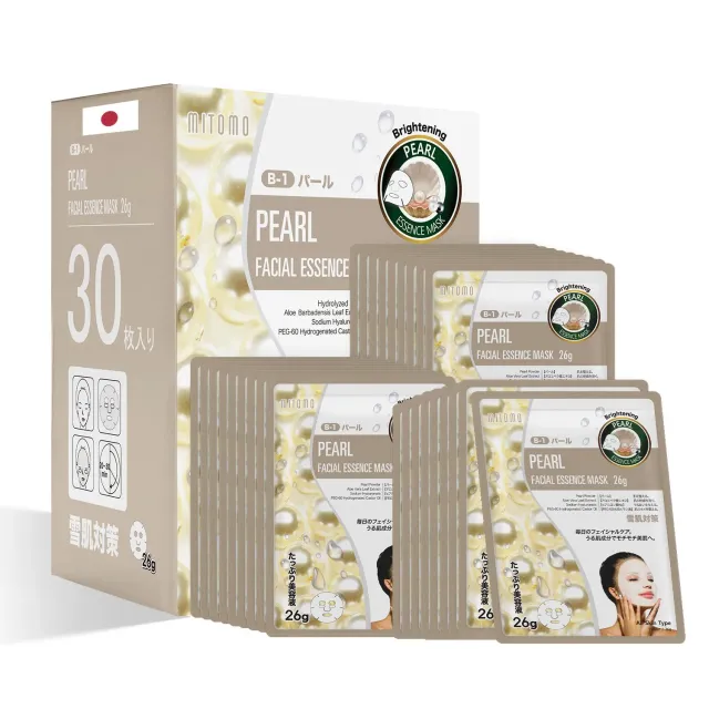 Mitomo Natural 516 Pearl masque visage 30 feuilles