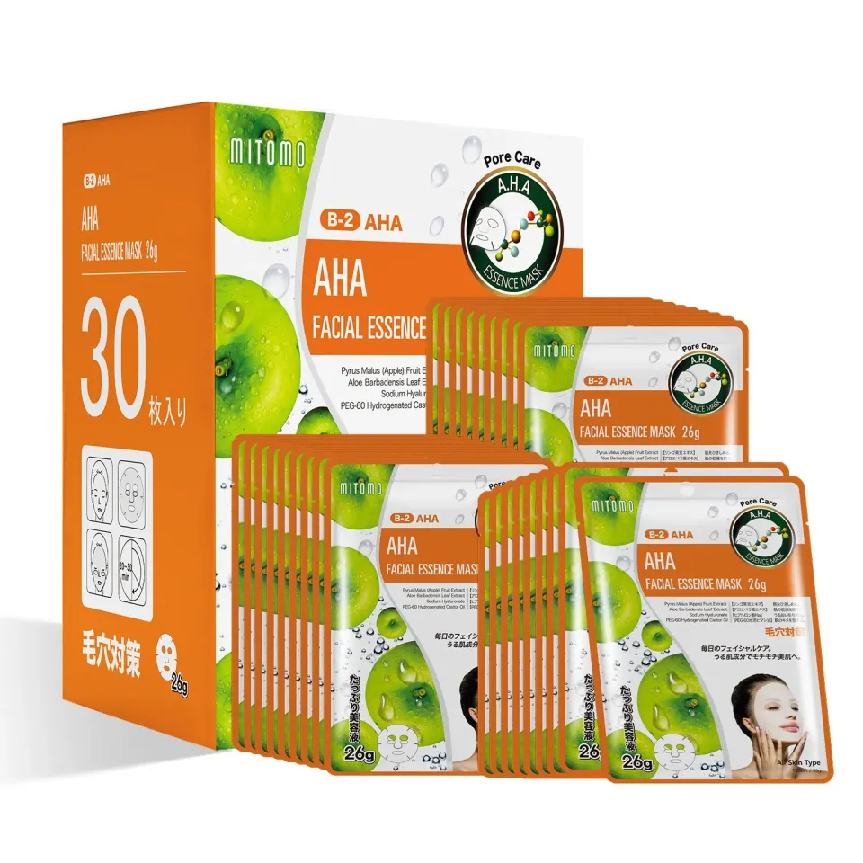Mitomo Natural MTSS00512-B masque AHA 30 pièces pores
