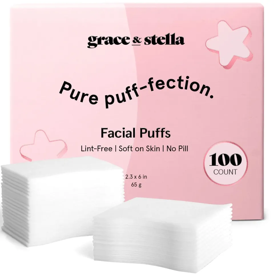 Grace & Stella Puffs cotons visage 200 pièces sans peluches