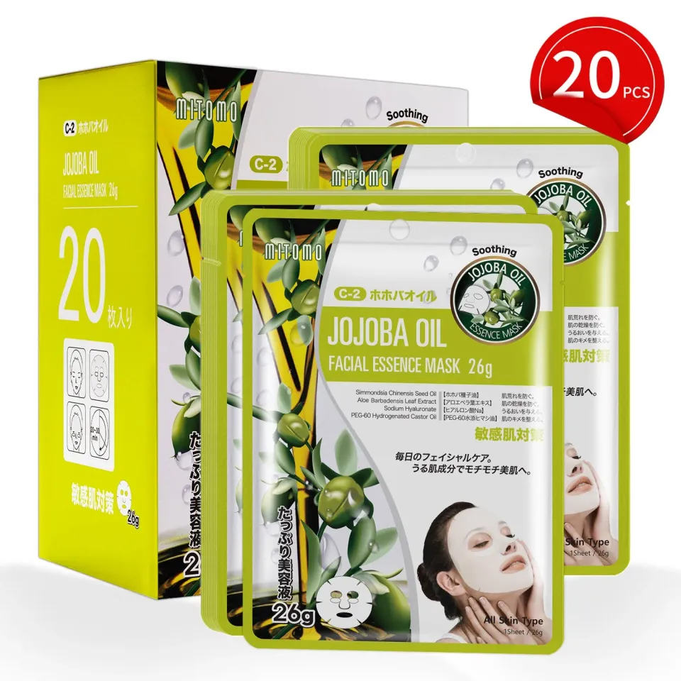 Mitomo Natural 512 Jojoba MTSS00512-C-2J masque visage 20x26g peau sèche