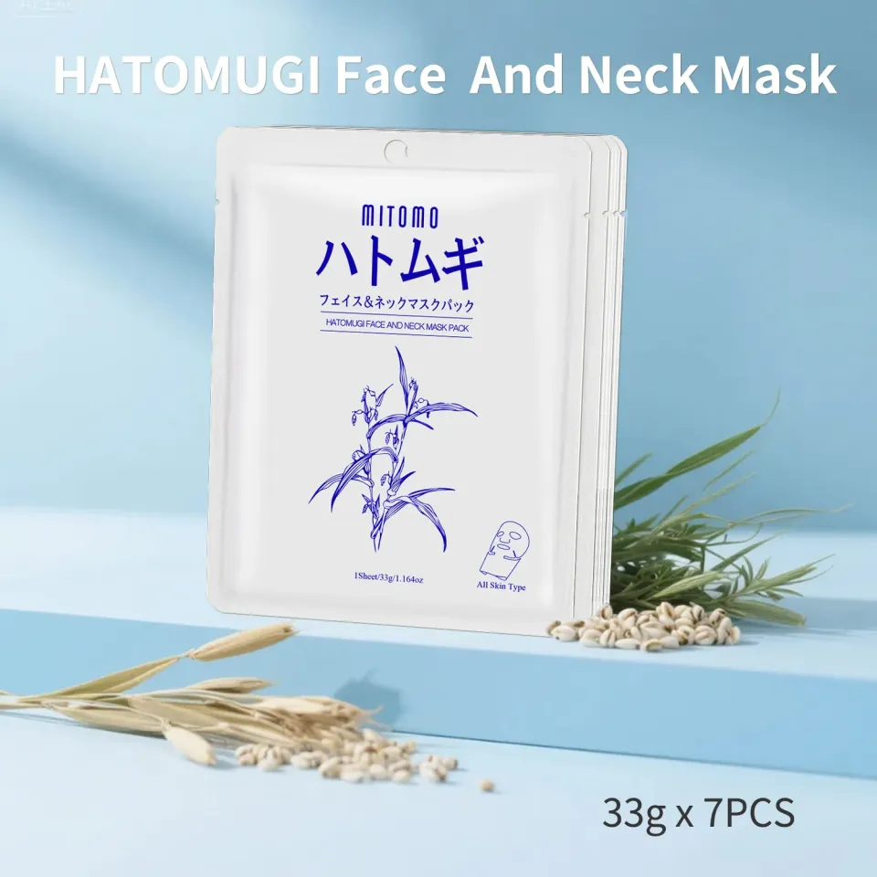Mitomo Hatomugi masque visage et cou 7 pièces éclat