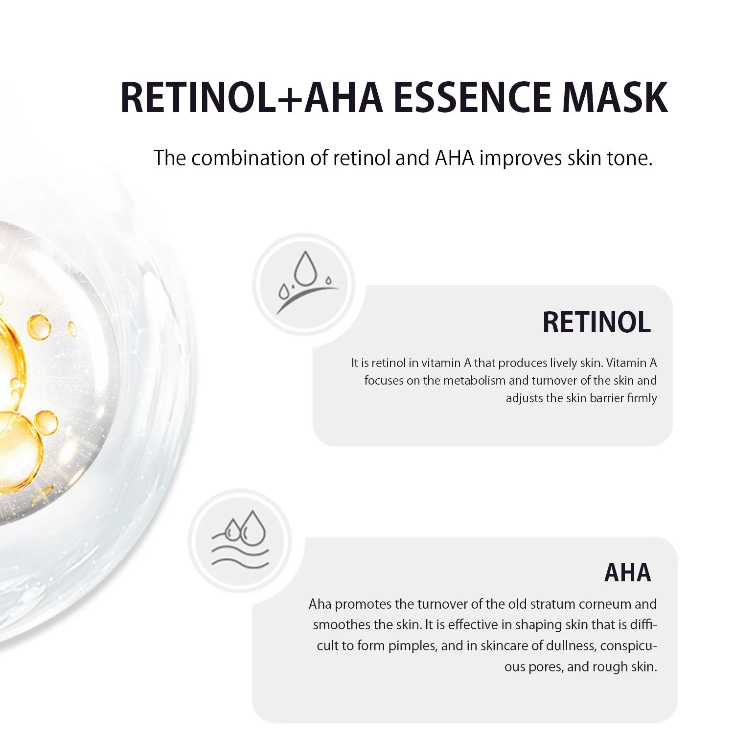 Mitomo MC Rétinol+AHA masque tissu 30 pcs lissant