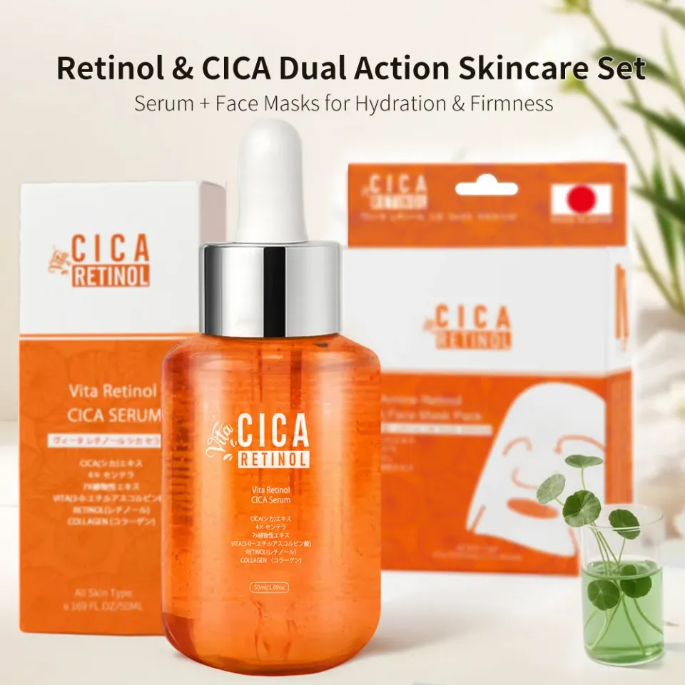 Mitomo Rétinol Cica coffret soin visage sérum + masques fermeté