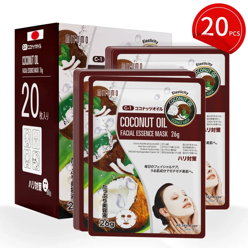 Mitomo Natural 516 masque tissu coco 20 pièces nourrissant