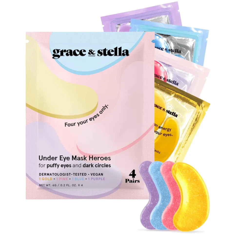 Grace & Stella Heroes patchs yeux 4 paires multicolore hydratant