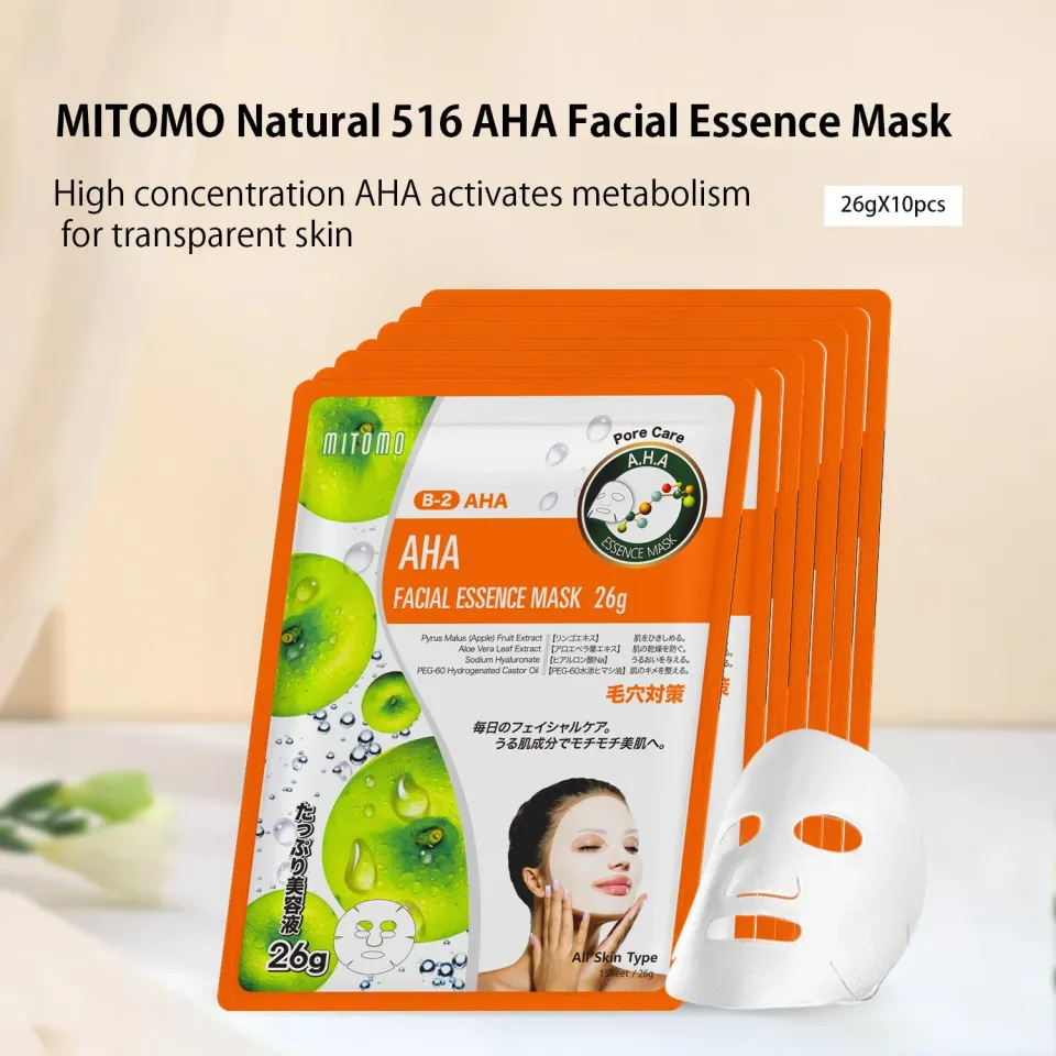 Mitomo MT 516 AHA masque tissu pores grain lissé