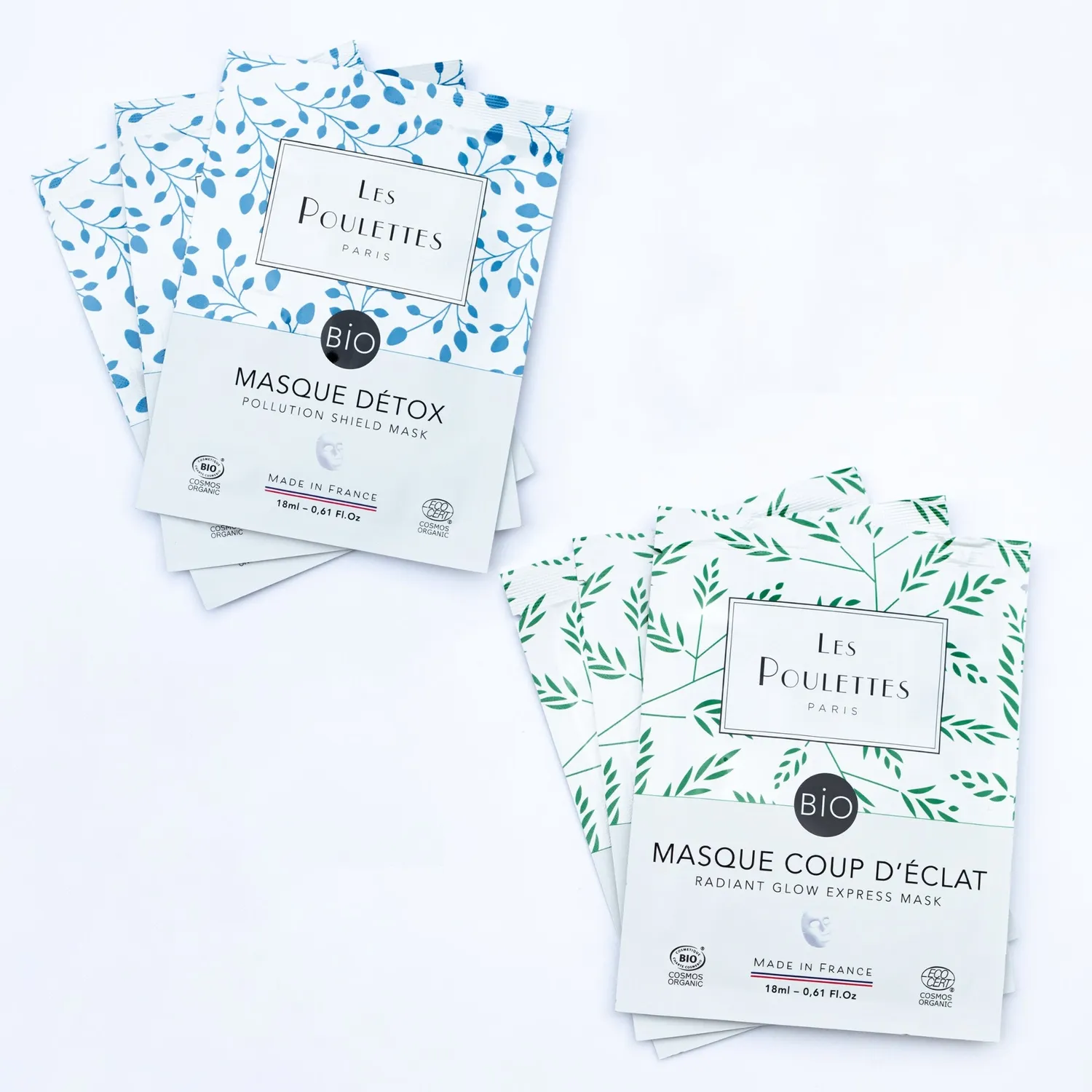 Les Poulettes Détox Éclat pack visage 6 masques rose