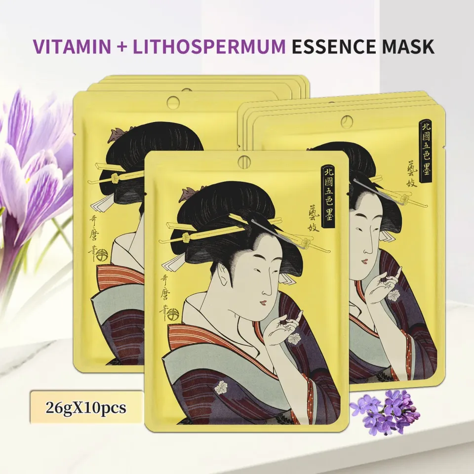 Mitomo Lithospermum JPSS00602 masque visage vitamine 5 pcs fermeté
