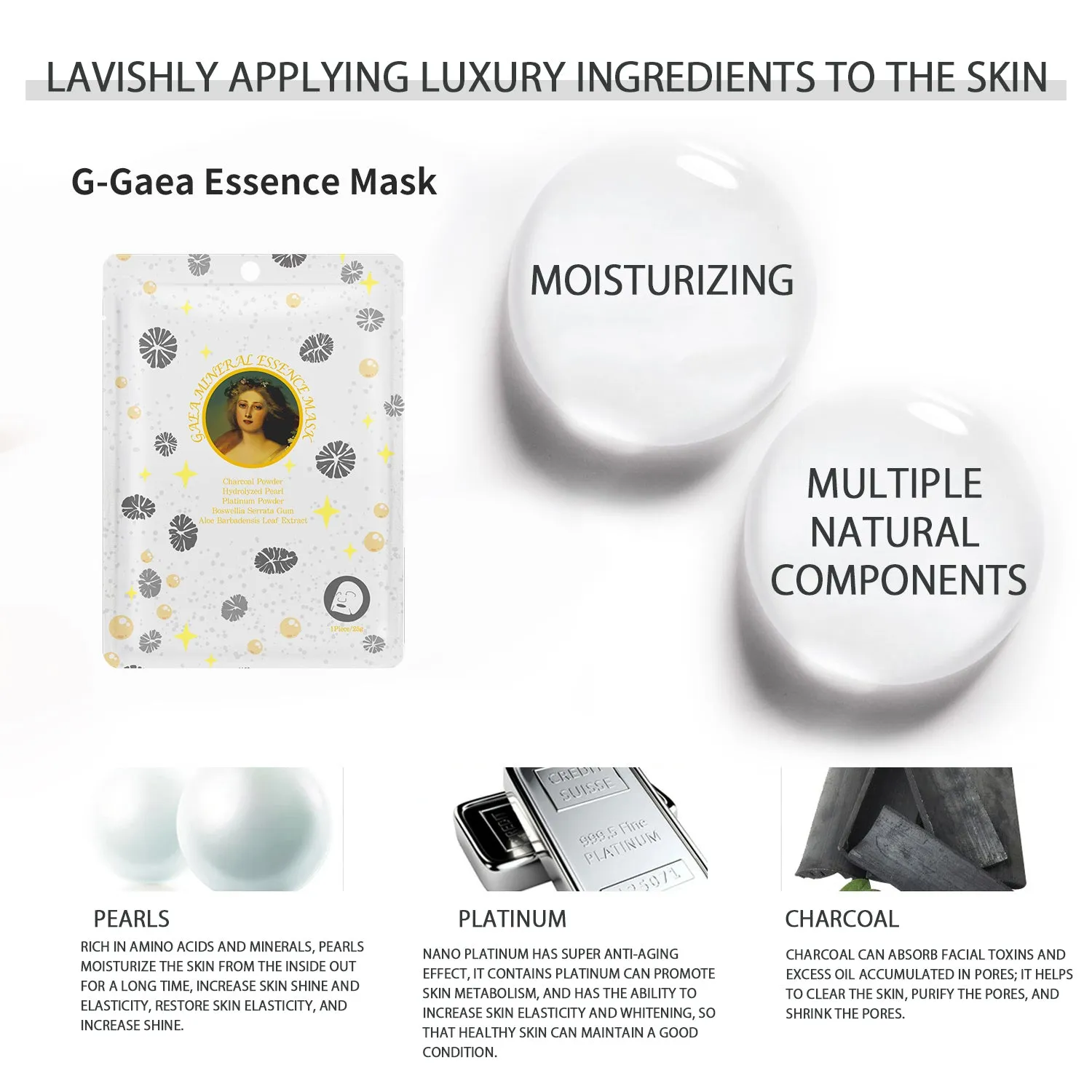 Mitomo Goddess TKMG00303-B-040 masque visage 40 pcs hydratant
