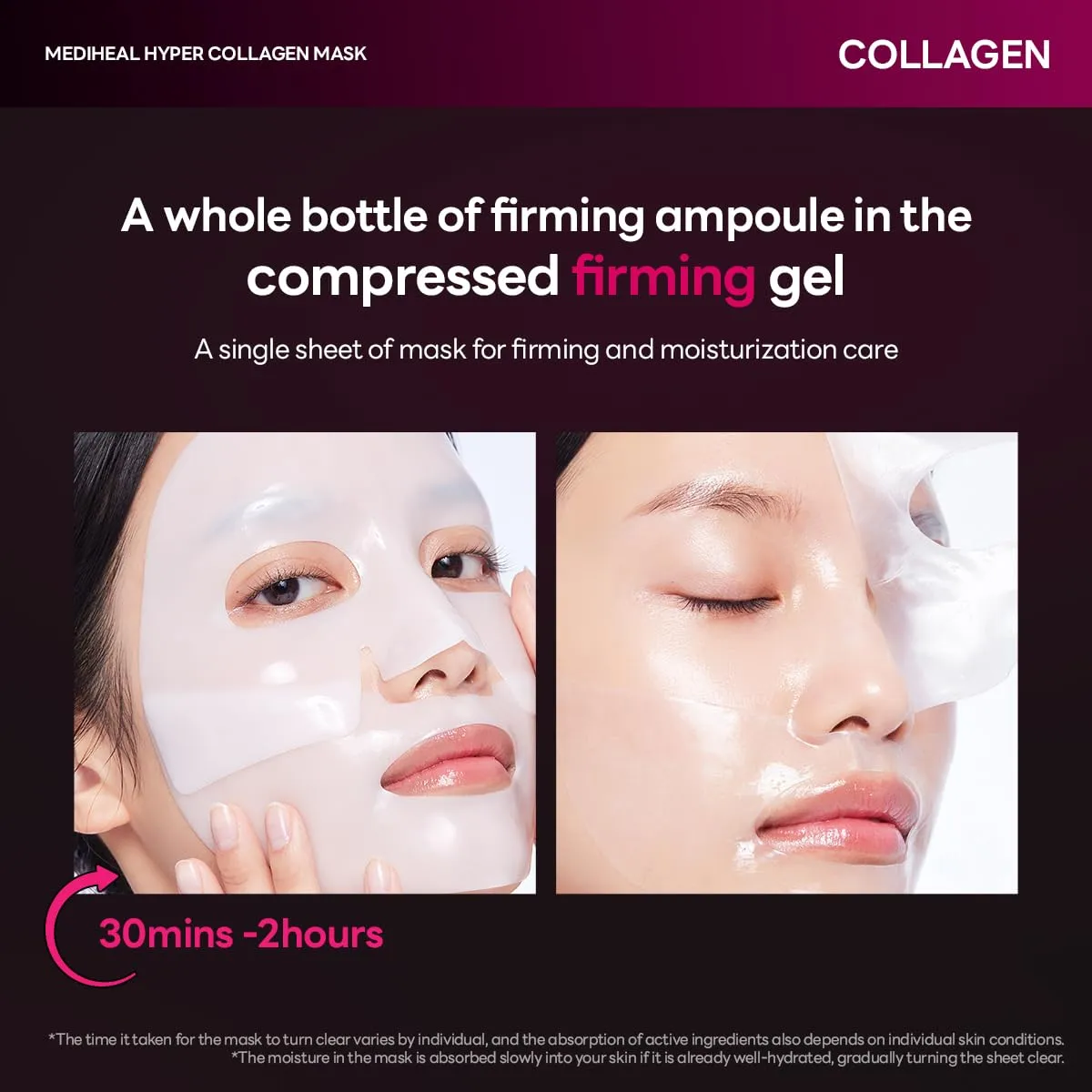 Mediheal Hyper Collagen masque gel visage 4 patchs raffermissant