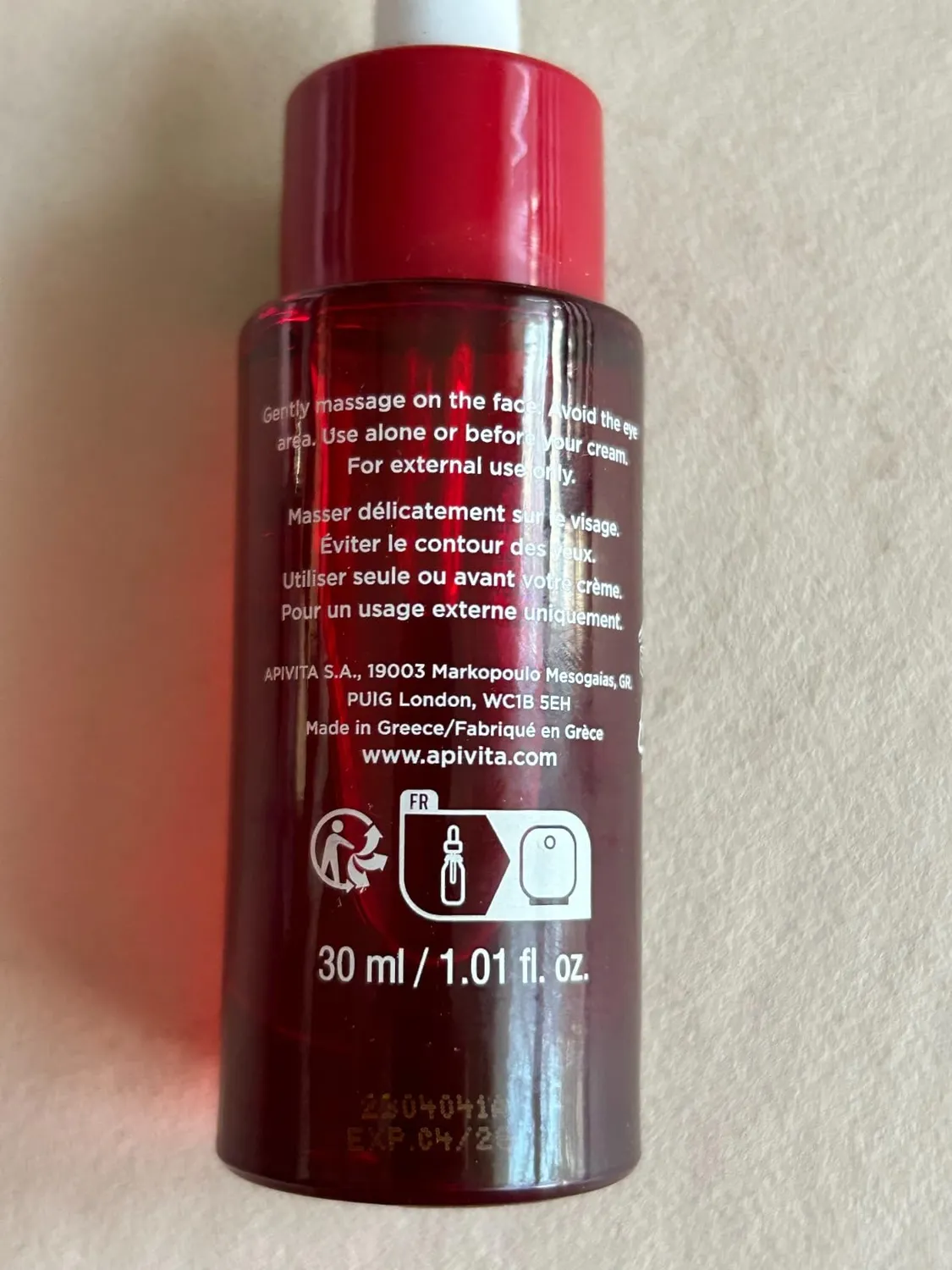 Apivita Beevine Elixir huile visage repulpante 30ml fermeté