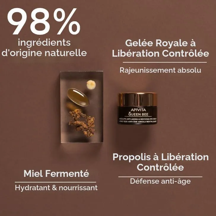 Apivita Queen Bee crème yeux anti-âge absolu 15ml gelée royale