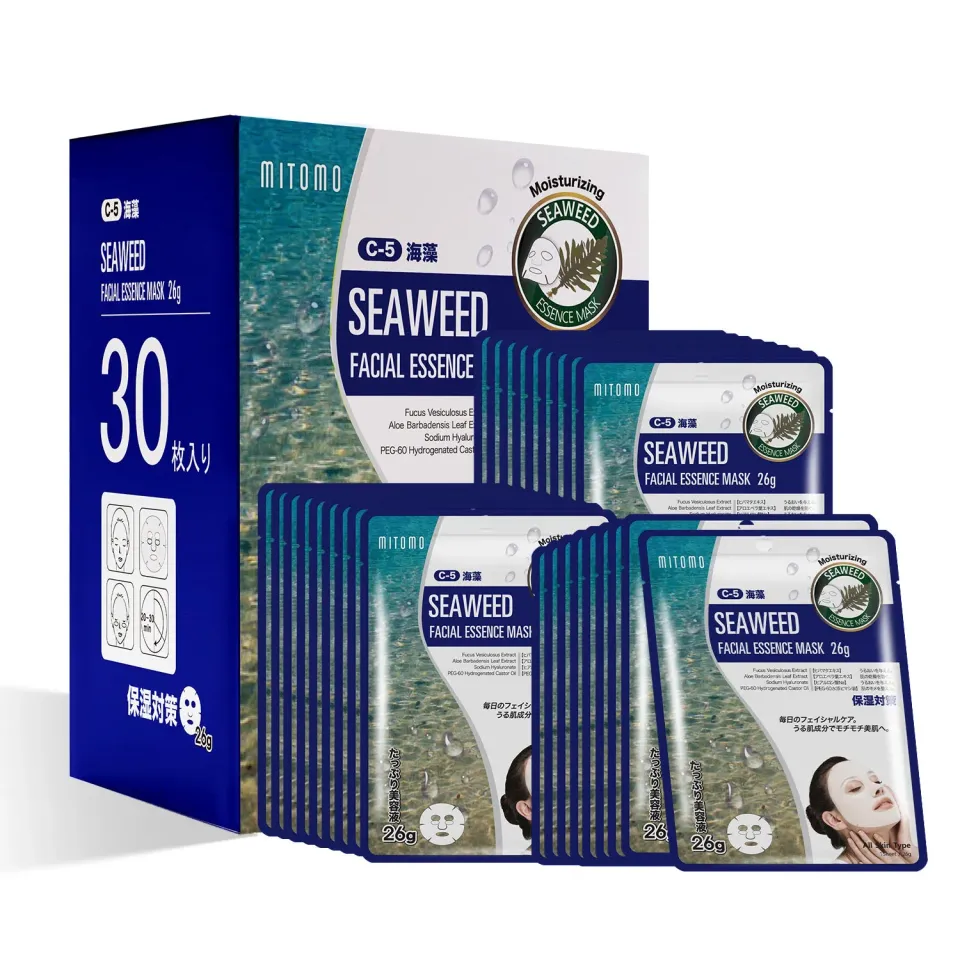 Mitomo MT 512 Seaweed masque tissu 30 pcs peaux sensibles