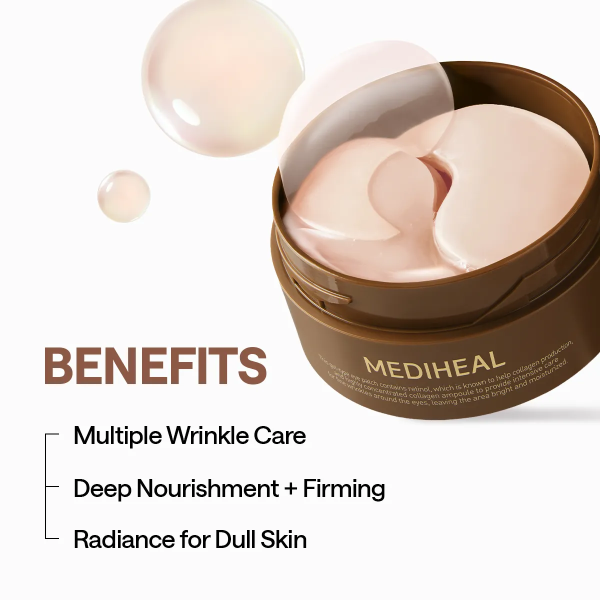 Mediheal Retinol Collagen Eye patch yeux hydrogel 60 pcs rides
