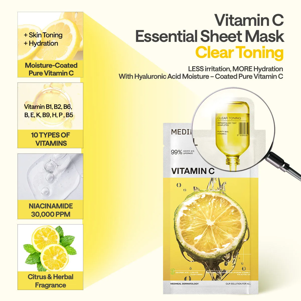 Mediheal Vitamin C Essential masque visage teint lumineux vitamine C