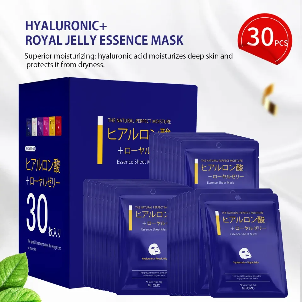 Mitomo Hyaluronic Royal Jelly masque tissu 30 pcs hydratant