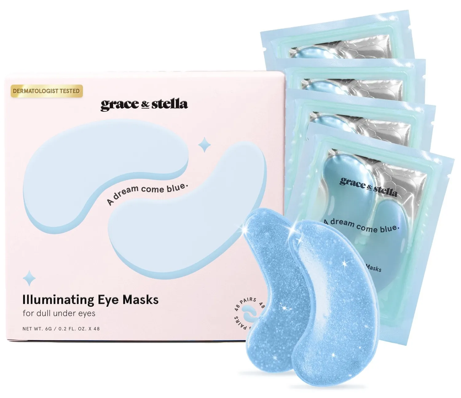 Grace & Stella Blue patchs yeux 6 paires niacinamide éclat