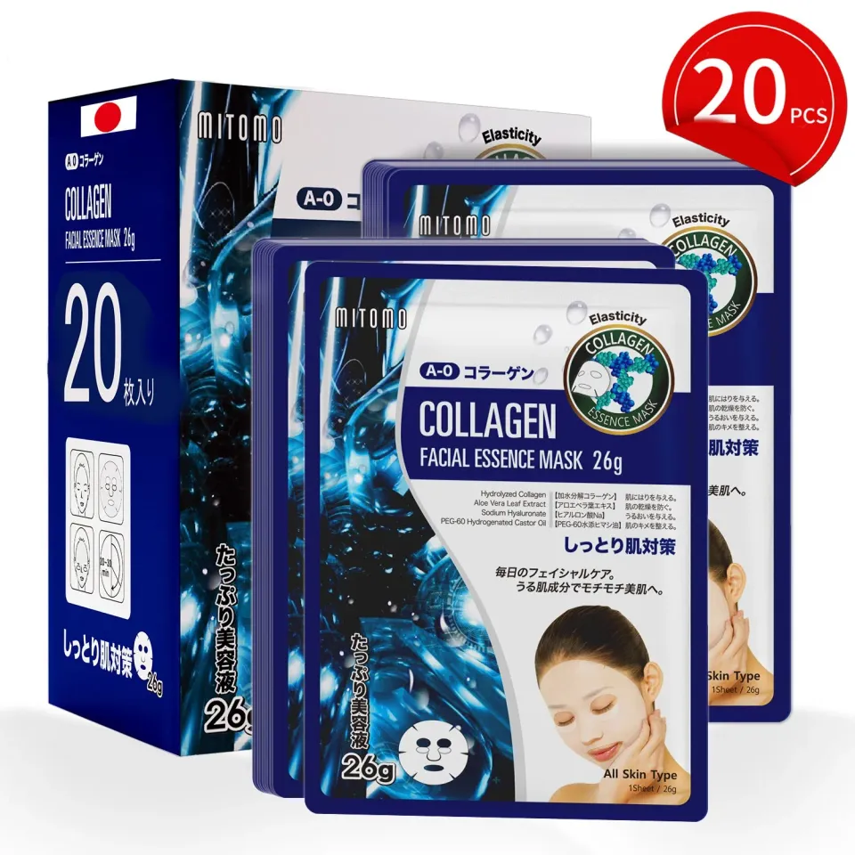 Mitomo Natural 516 masque visage collagène 20 pièces fermeté