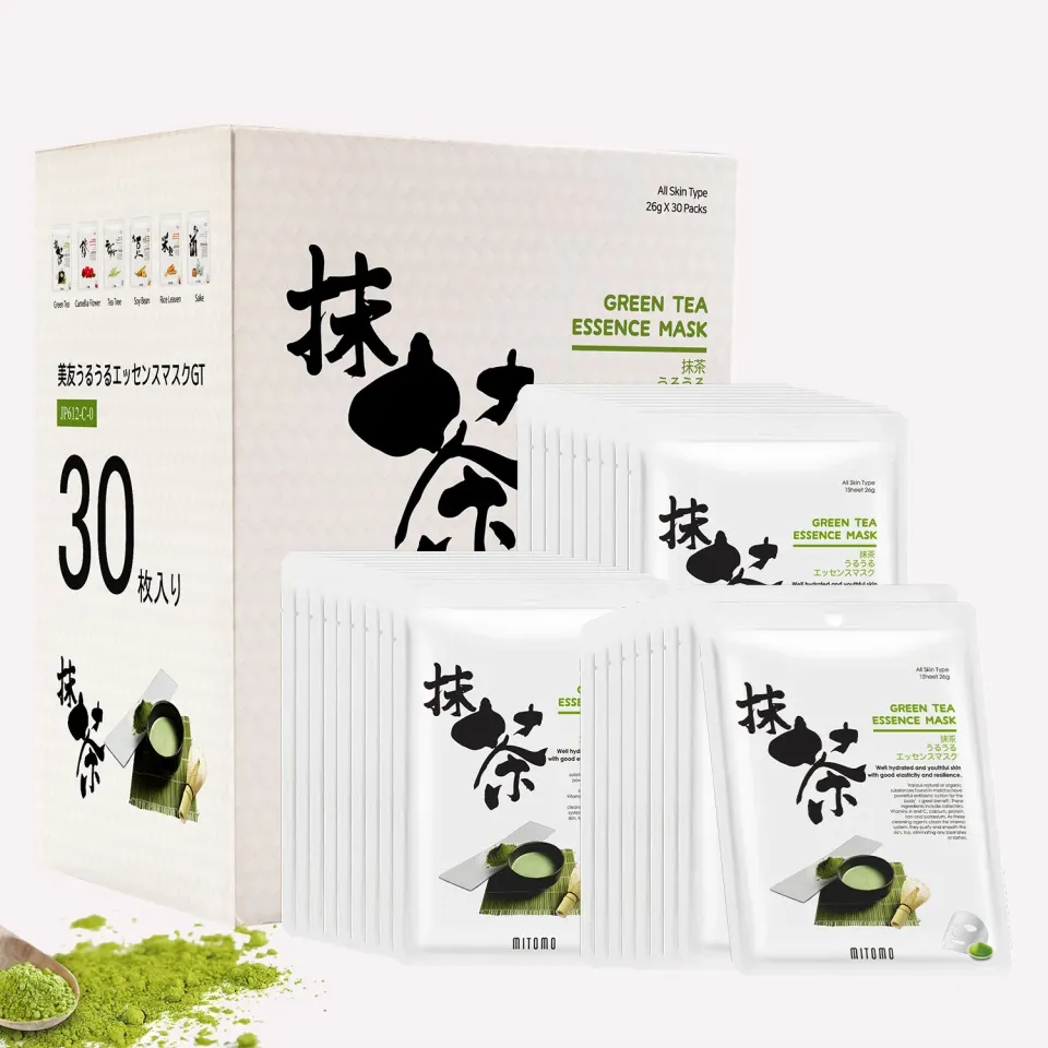 Mitomo TX JPSS00612-C-0x003 masque tissu 30 pièces thé vert