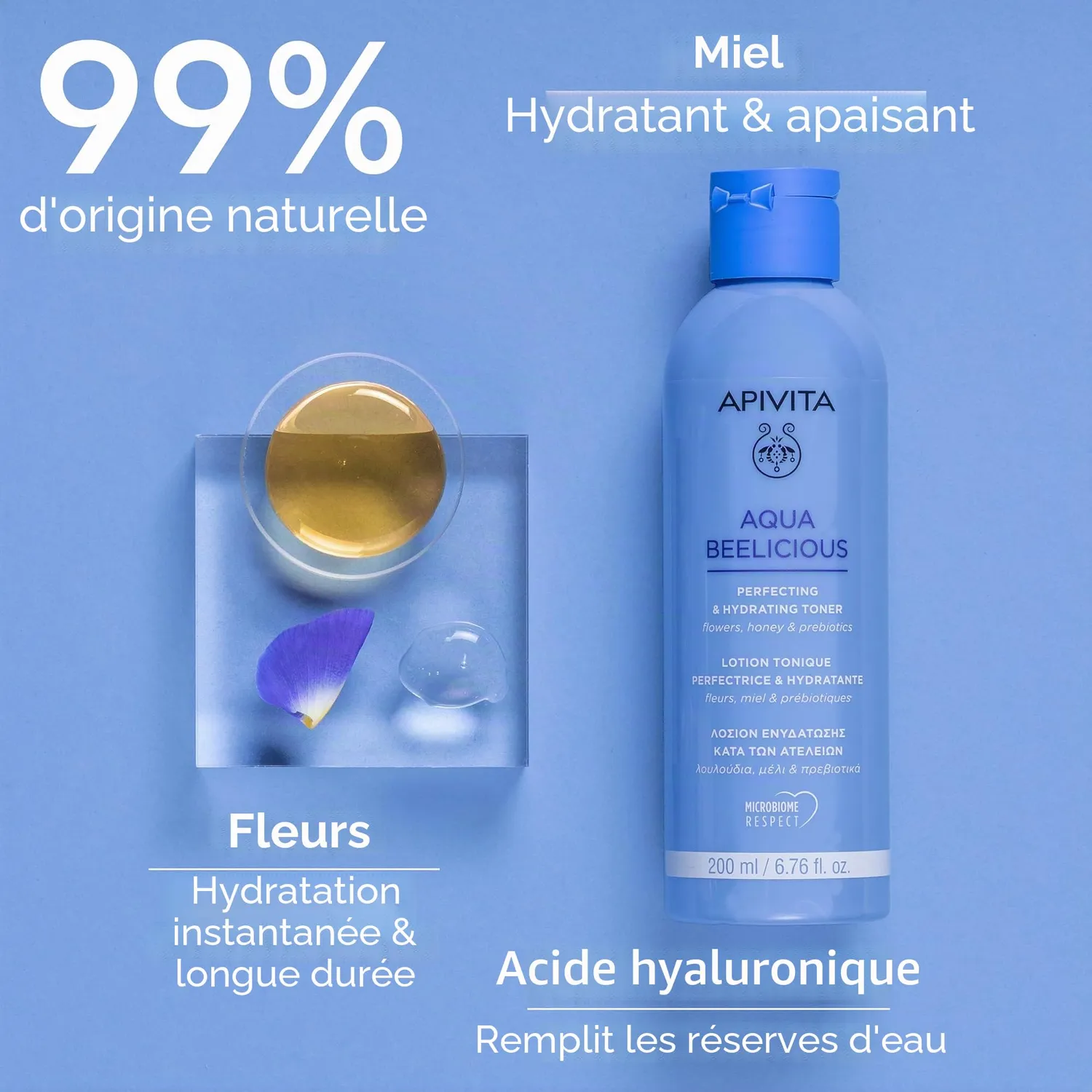 Apivita Aqua Beelicious Lotion Tonique 200 ml miel