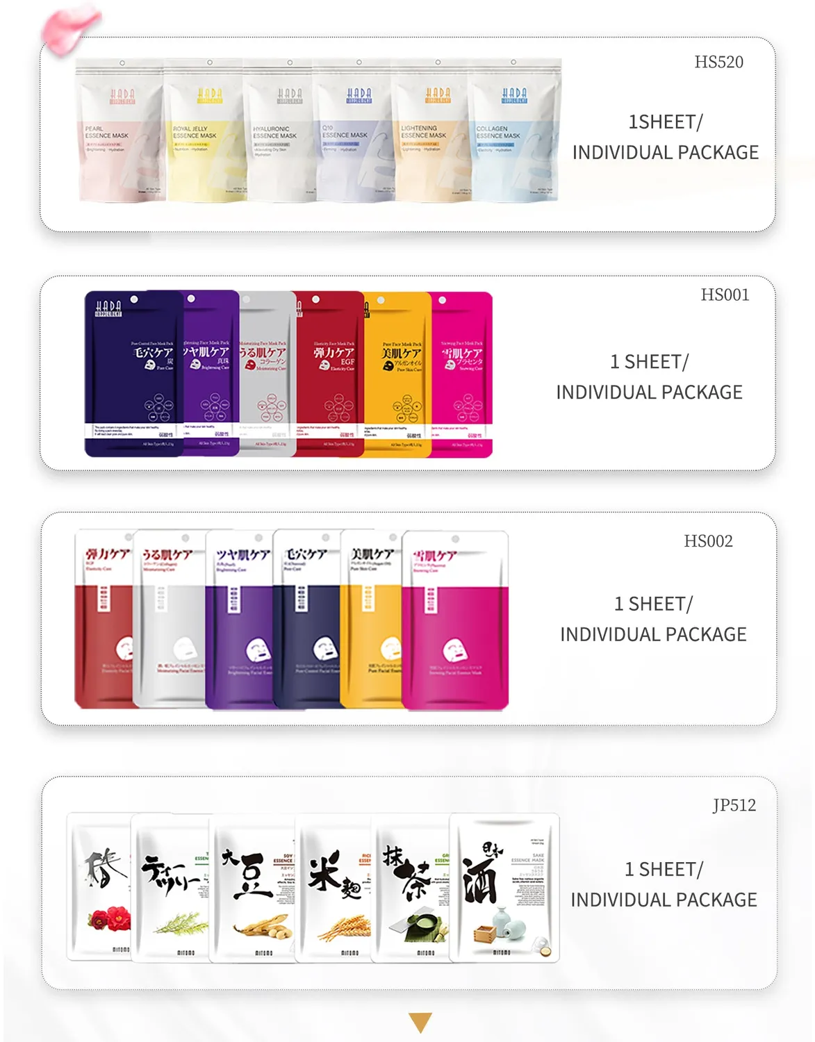 Mitomo HS Lucky Box masque tissu 30 pcs hydratant