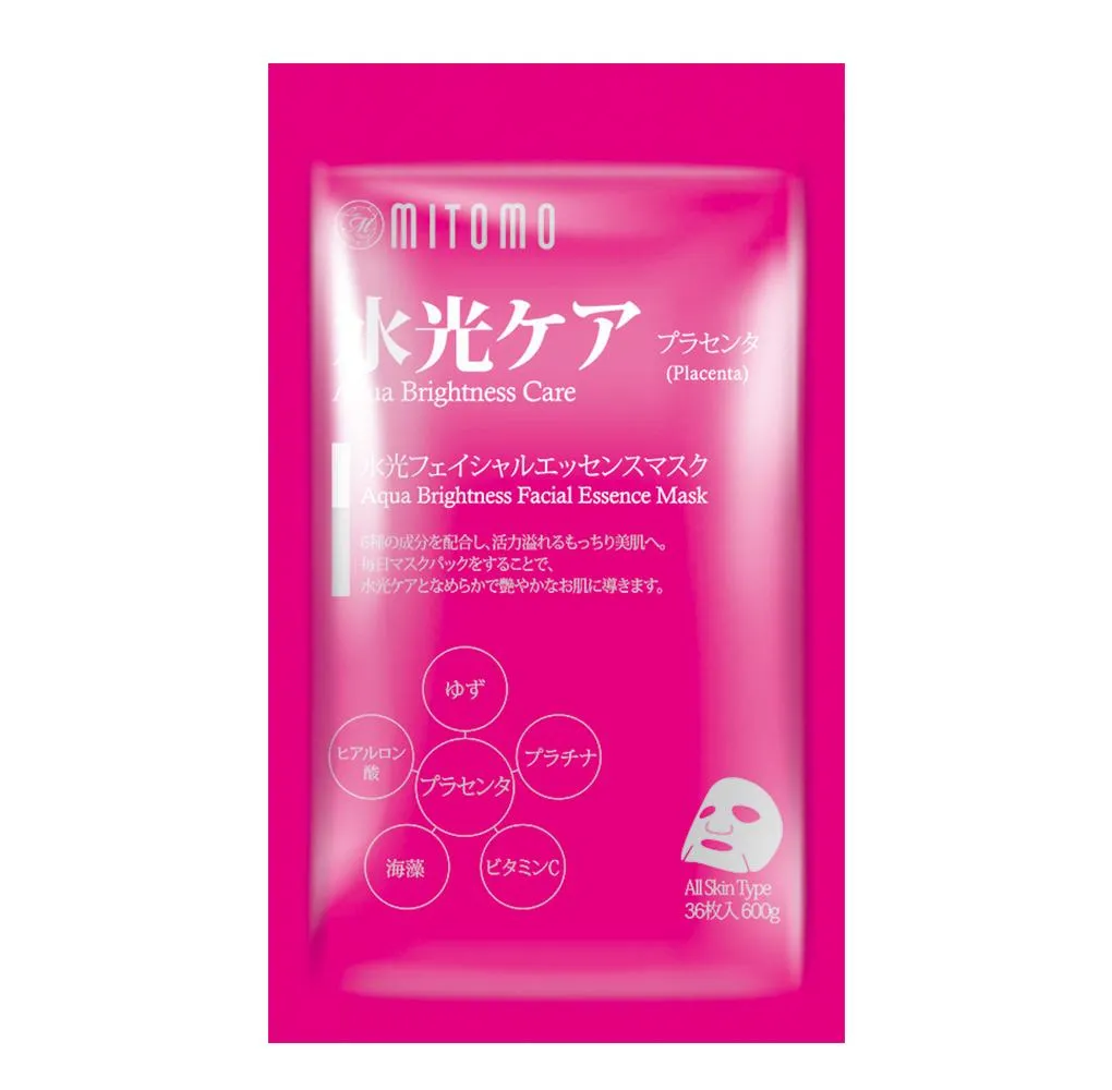 Mitomo Snowing Yuzu Placenta Masque Visage 36 pcs