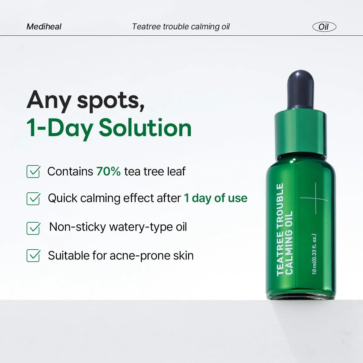 Mediheal Teatree Trouble huile visage 10ml imperfections