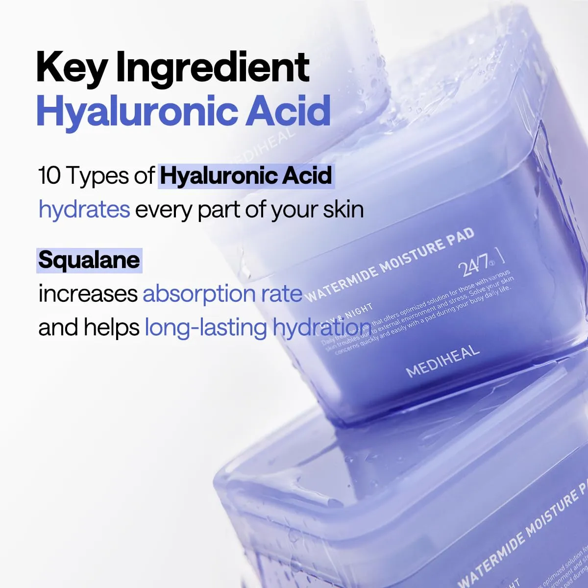 Mediheal Watermide Moisture Pad toner hydratant 100 pads acide