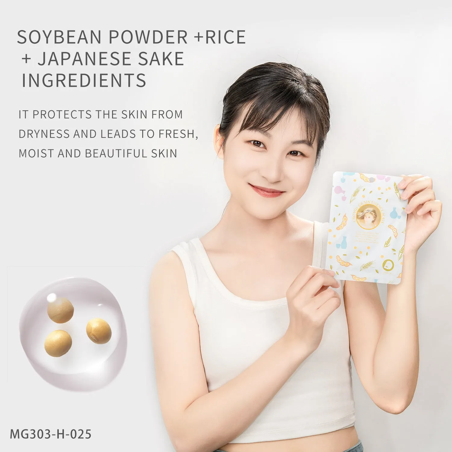 Mitomo Goddess MGSS00303-H-025 masque visage 10 pcs grain