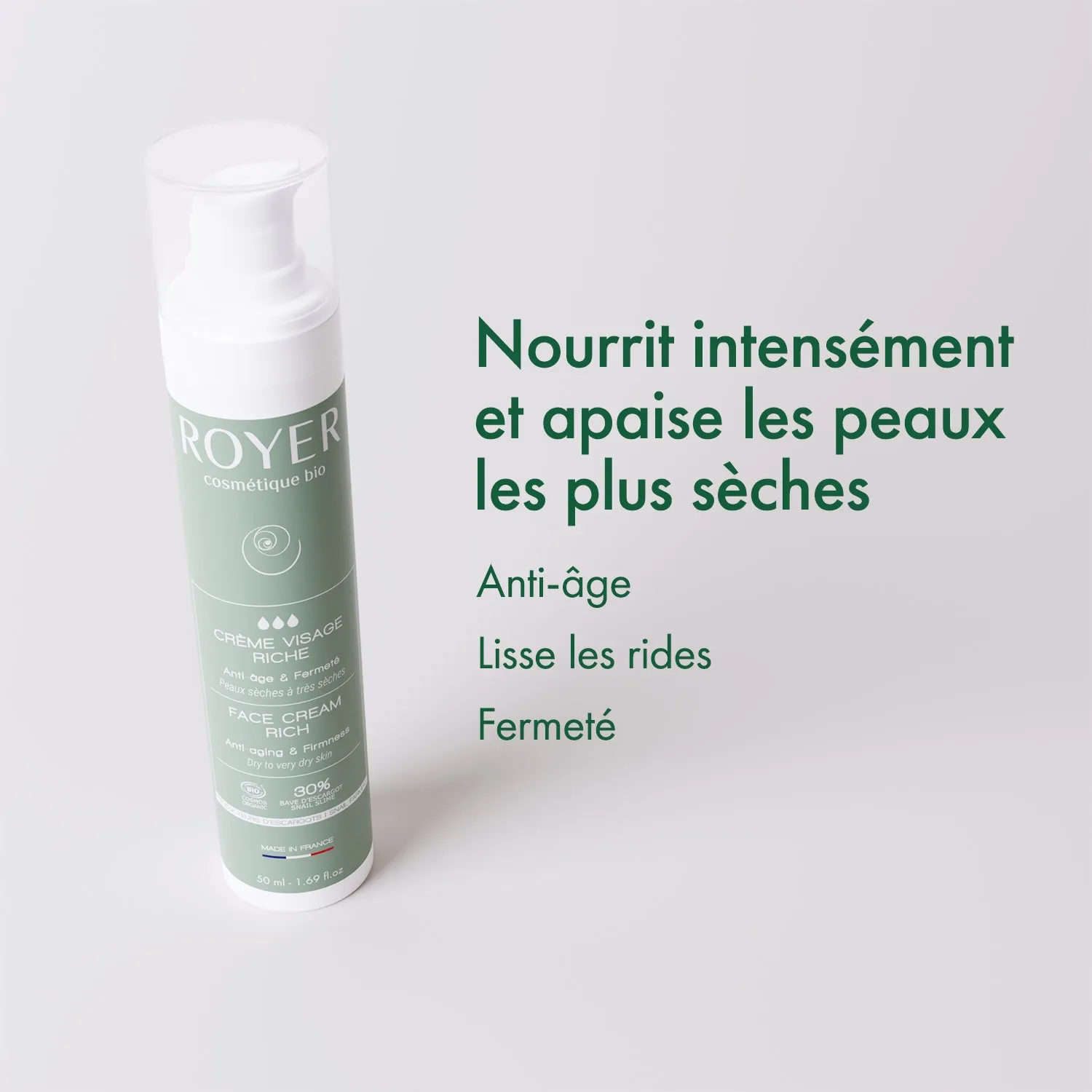 Royer Cosmétique duo riche sérum + crème visage bave d'escargot
