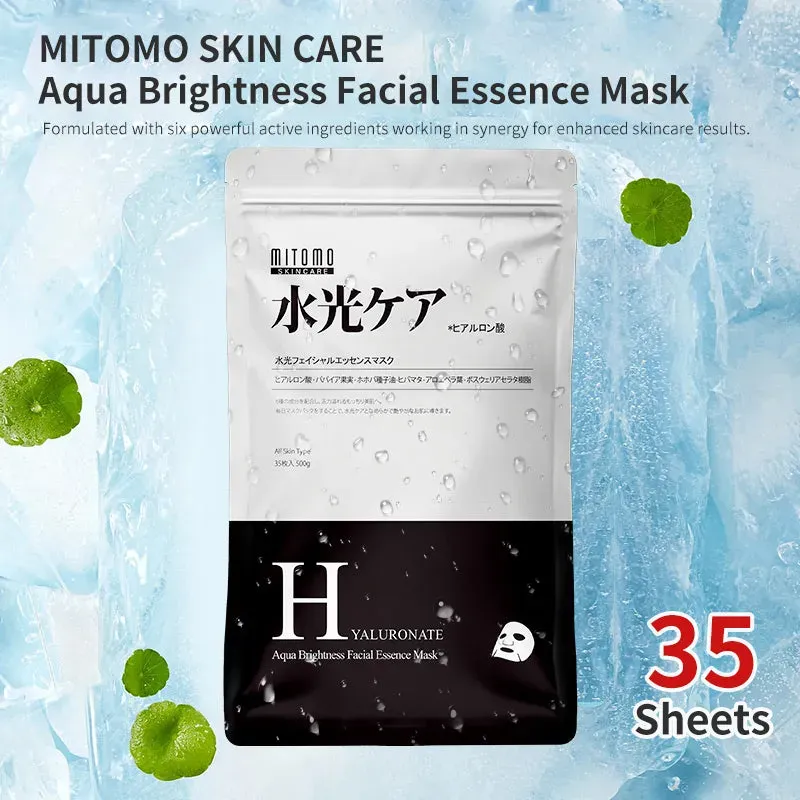 Mitomo Aqua Brightness masque visage 35 pcs jojoba