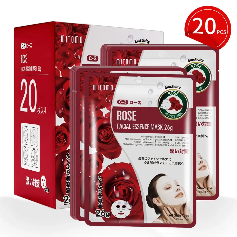 Mitomo Natural 512 masque tissu rose 20x26g apaisant