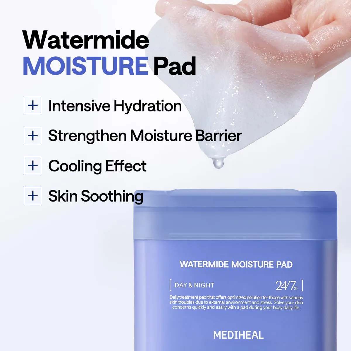 Mediheal Watermide Moisture Pad toner hydratant 100 pads acide