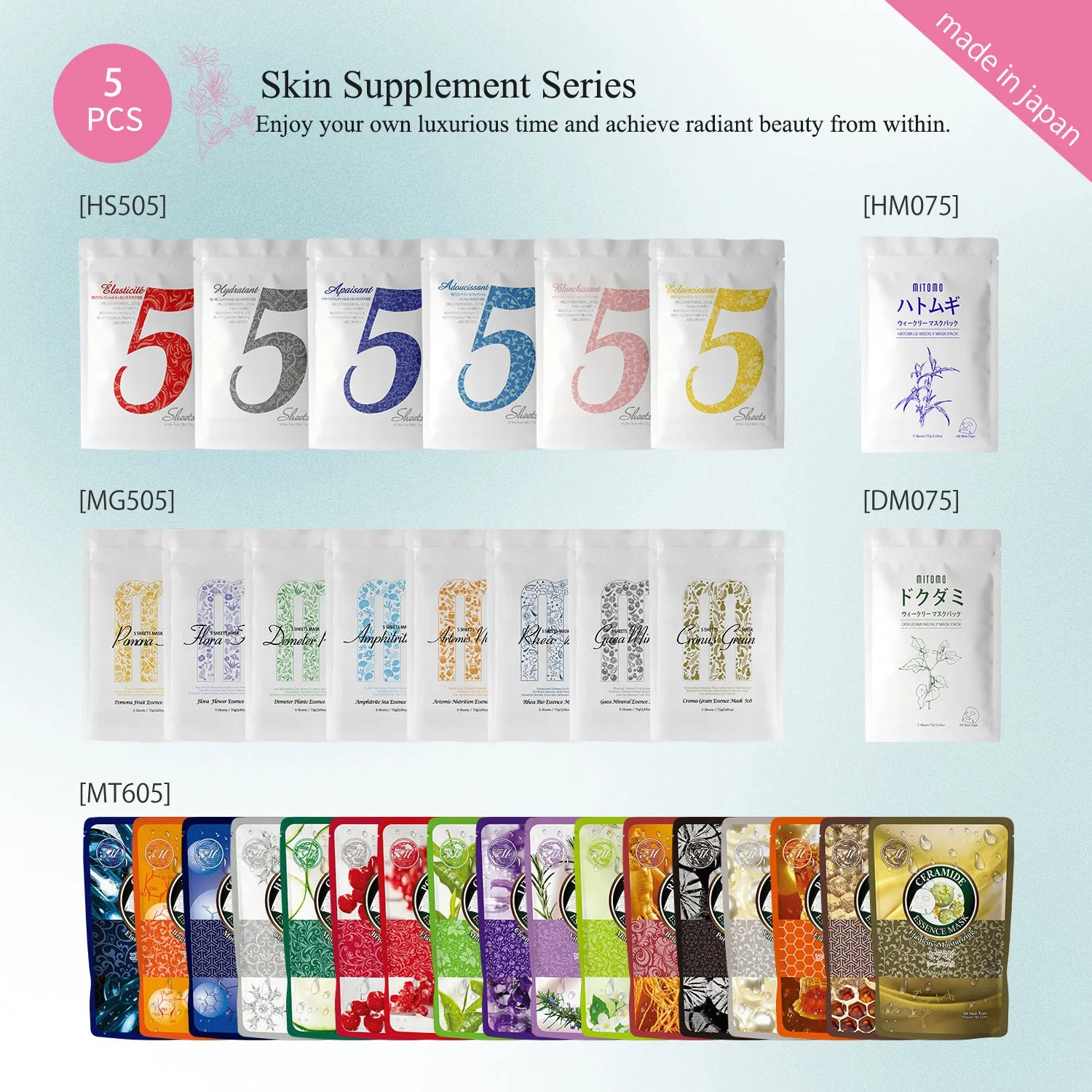 Mitomo Radiant Skin coffret masques visage éclat 30 pièces