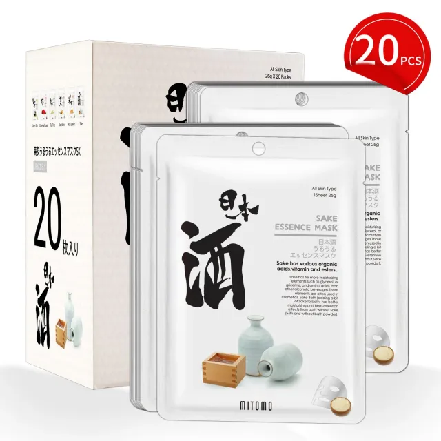 Mitomo TX Sake JPSS00612-E masque visage 20 pièces éclat