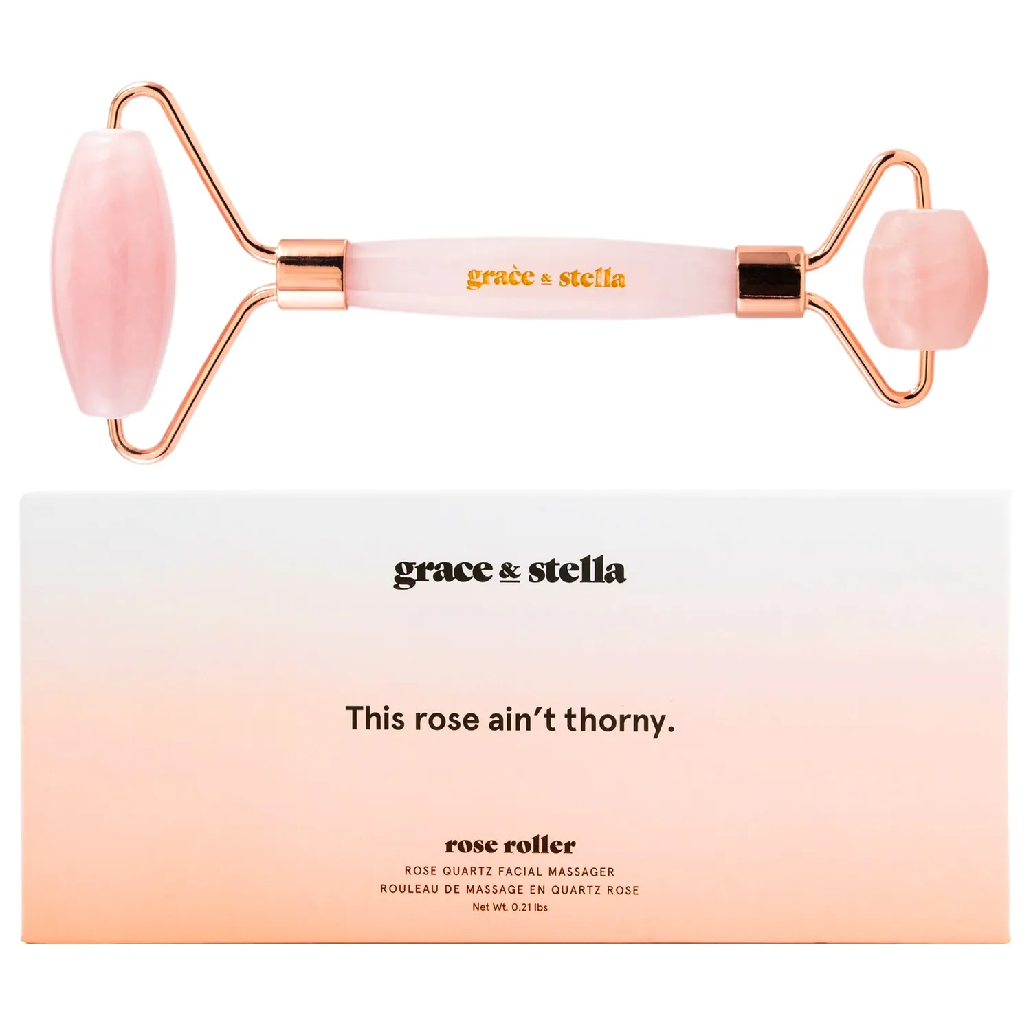 Grace & Stella Rose Quartz roller visage décongestionnant